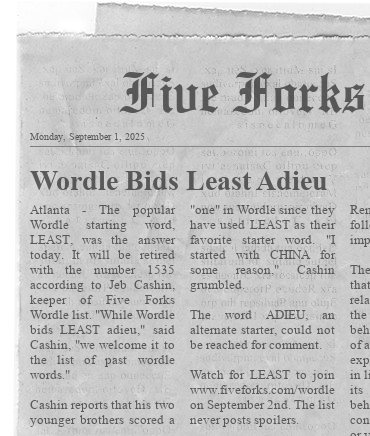 Five Forks Times newspaper article